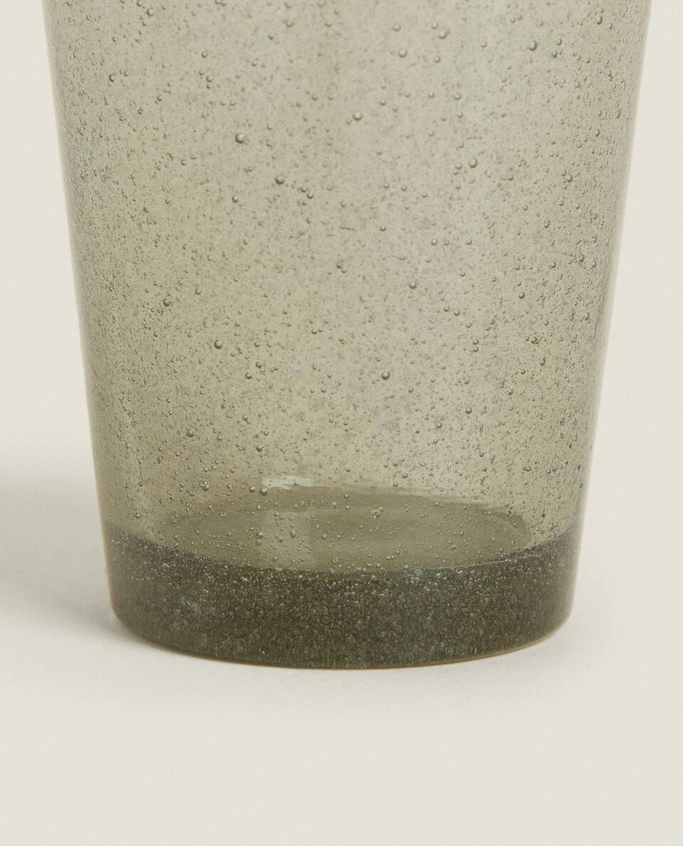 COPO DE VIDRO COM EFEITO DE BOLHAS