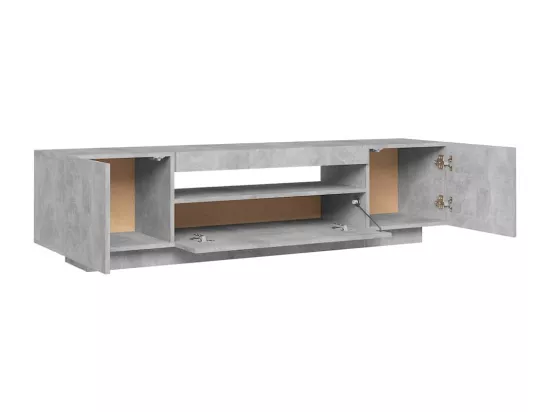 Meuble TV avec lumières LED gris béton 160x35x40 cm