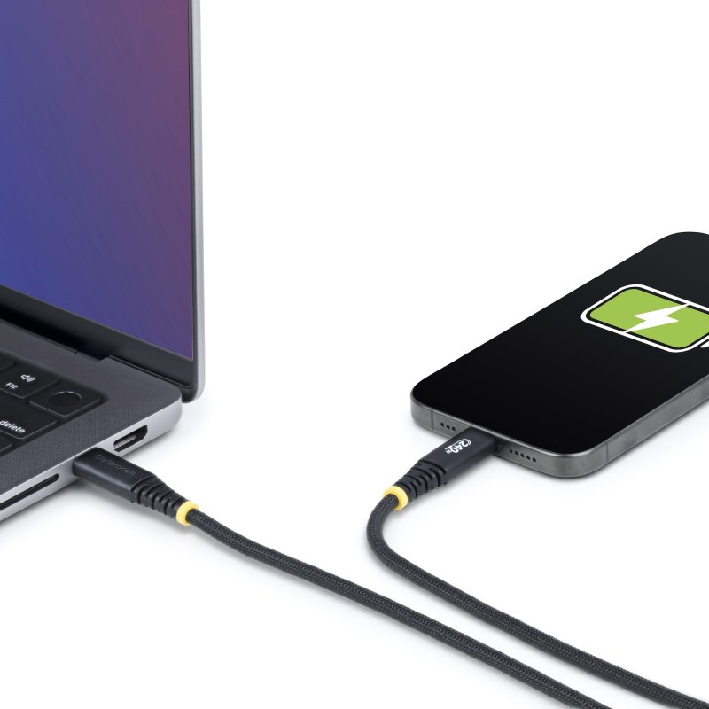 StarTech.com Câble de Charge USB-C de 1m, Durable et Ultra-Flexible, PD EPR 240W (5A), Câble de Recharge USB 2.0 pour Ordinateur Portable, Certifié USB-IF, Cordon de Recharge USB-C Robuste