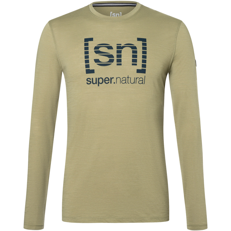 Super.Natural Herren Grid Logo Longsleeve