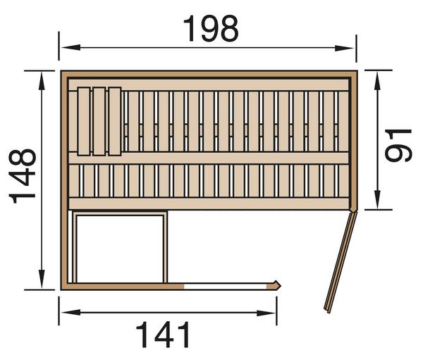 Weka Sauna Cubilis mit Glastür und Fenster