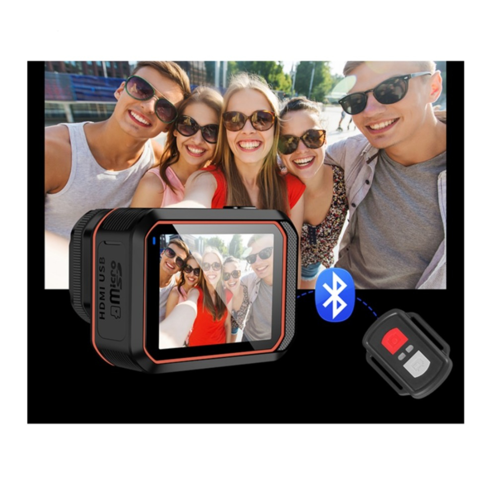 4K@60fps Ultra HD Action Cam WiFi Kamera 170° Weitwinkel 2“ IPS Display Micro SD Kartenslot und Fernauslöser   Halterungen (IP44) - Schwarz
