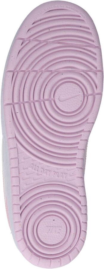 Nike Court borough Low Recraft imitatieleren sneakers wit roze