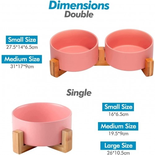 Comedouro e bebedouro Edipets em porcelana rosa para cães