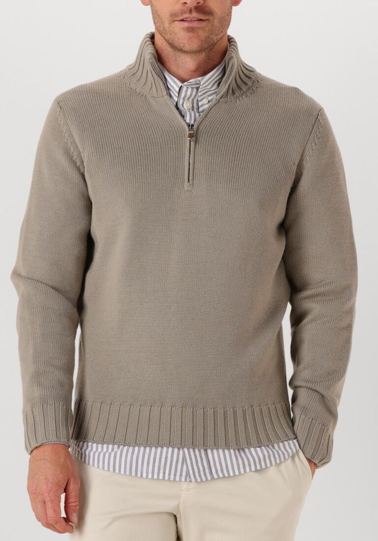 grijze filippo de laurentiis trui mezza zip ml