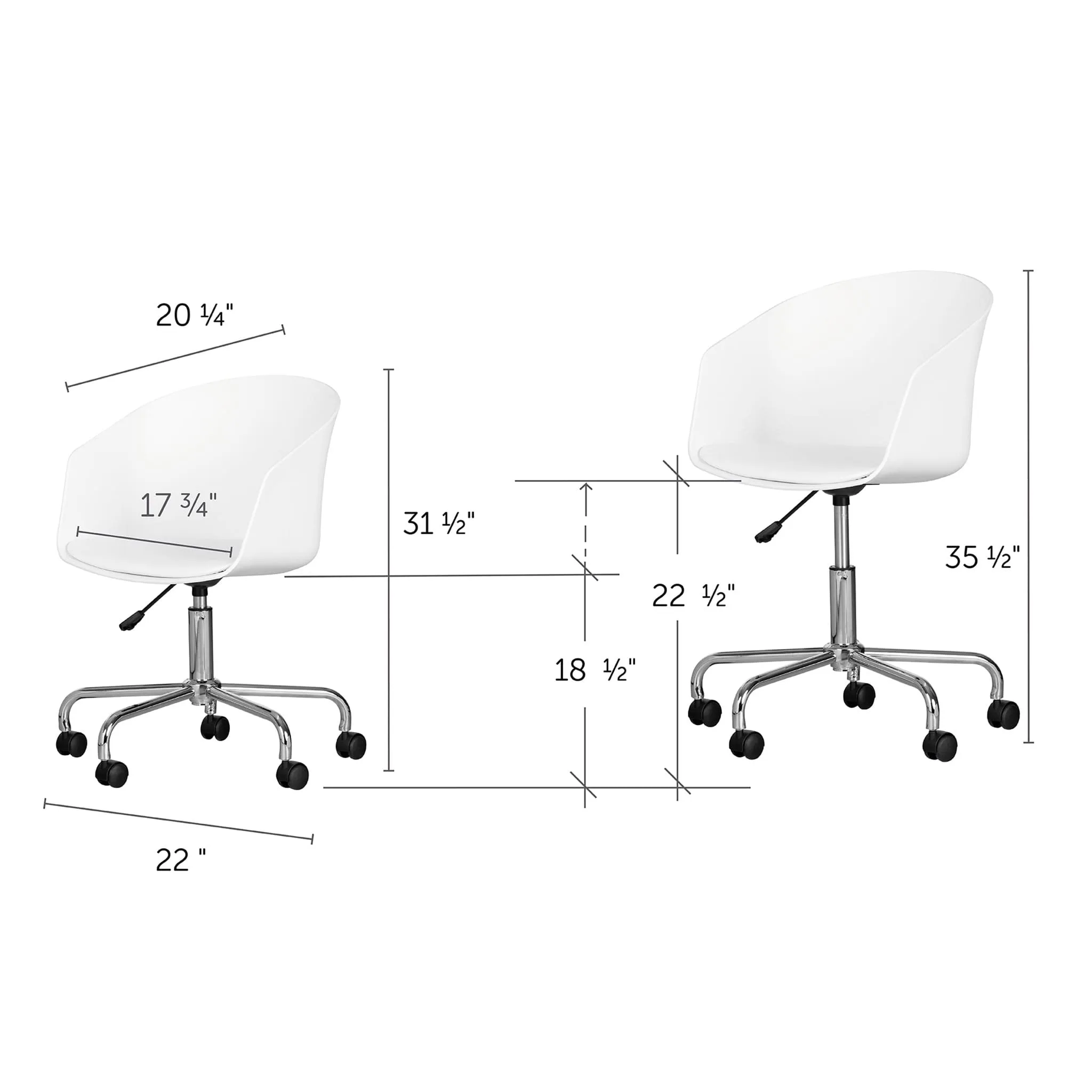 South Shore Chaise Pivotante - Flam Blanc et Chrome
