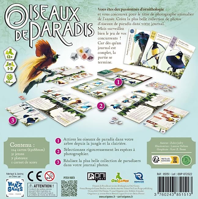 JEU OISEAUX DE PARADIS