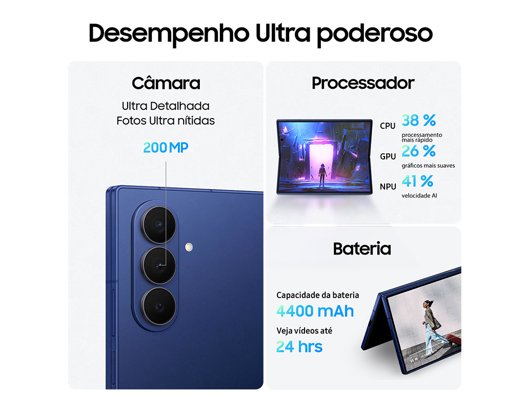 SMARTPHONE SAMSUNG GALAXY Z FOLD 7 256GB PRETO