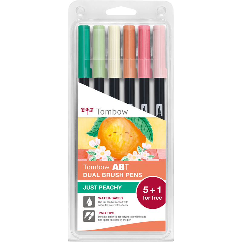 Tombow Pinselstifte Dual Brush Pen ABT, Just Peachy, 6 Stück, assortiert