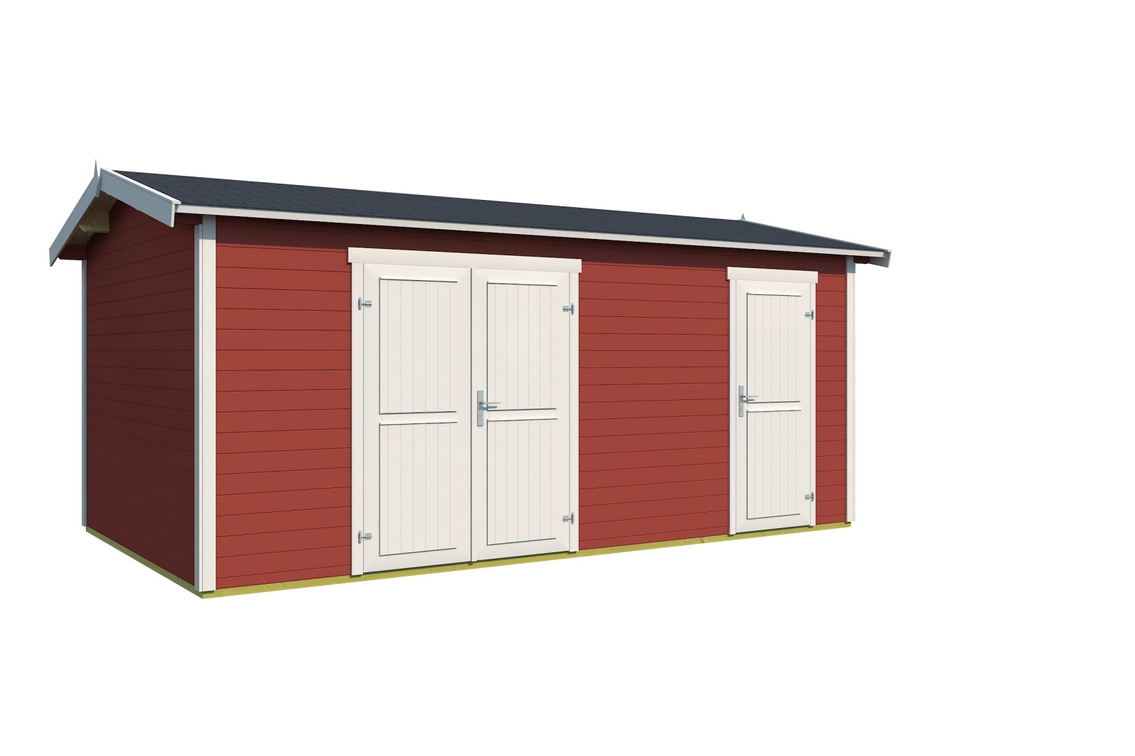 Gartenhaus TUVALU XL - schwedenrot - Fichte massiv - 500x300 cm