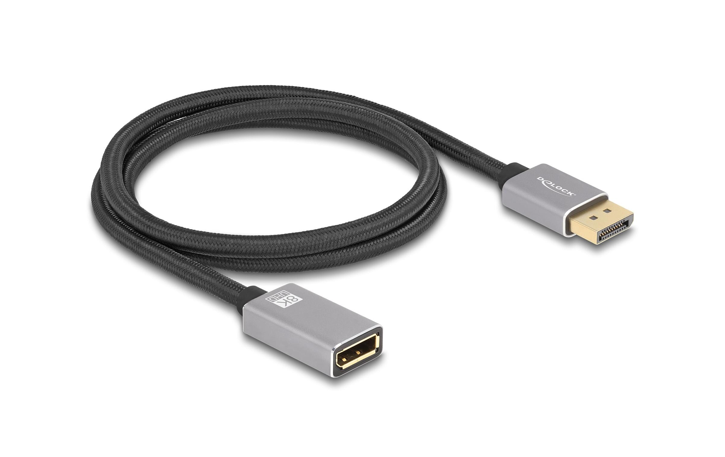 Verlängerungskabel 8K 60 Hz DisplayPort - DisplayPort, 1 mDelock DisplayPort Verlängerungskabel 8K 60 Hz 1 m