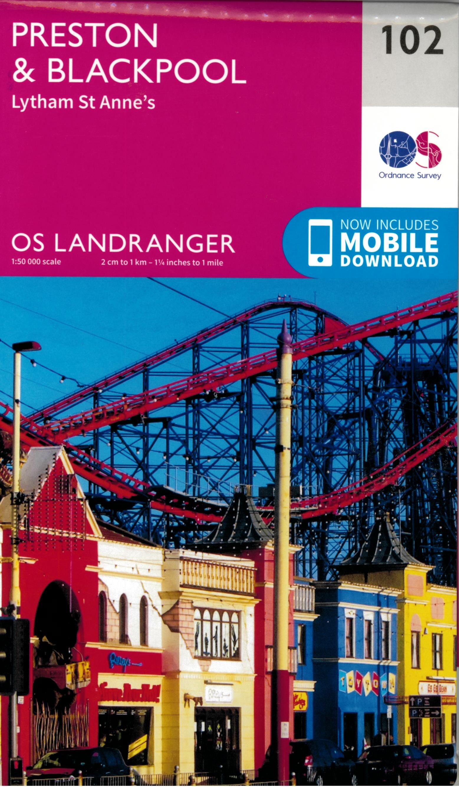 ORDNANCE SURVEY - 102 GB PRESTON BLACKPOOL 1 50 000