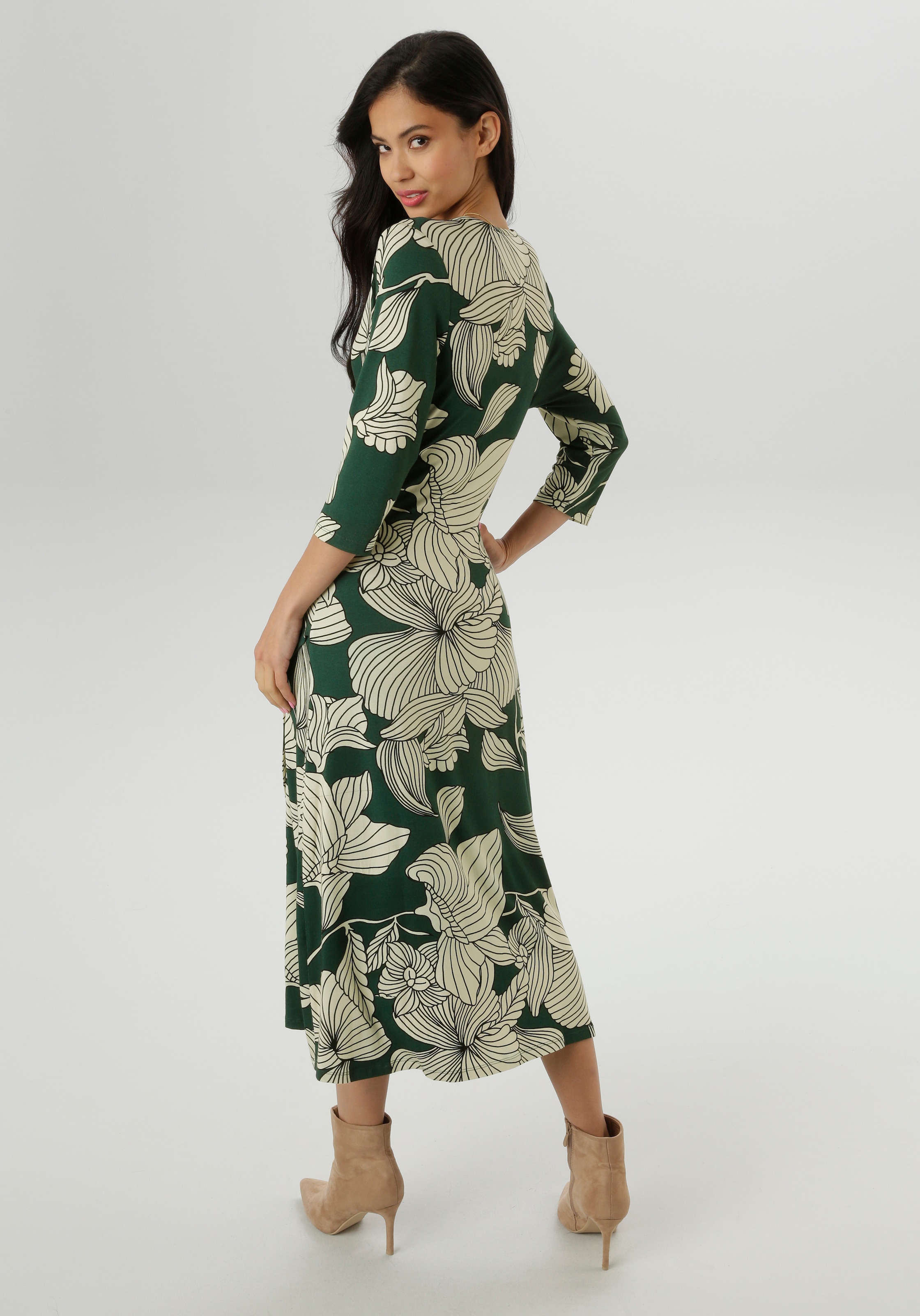 Aniston SELECTED Jerseykleid mit V-Ausschnitt in Wickel-Optik - NEUE KOLLEKTION