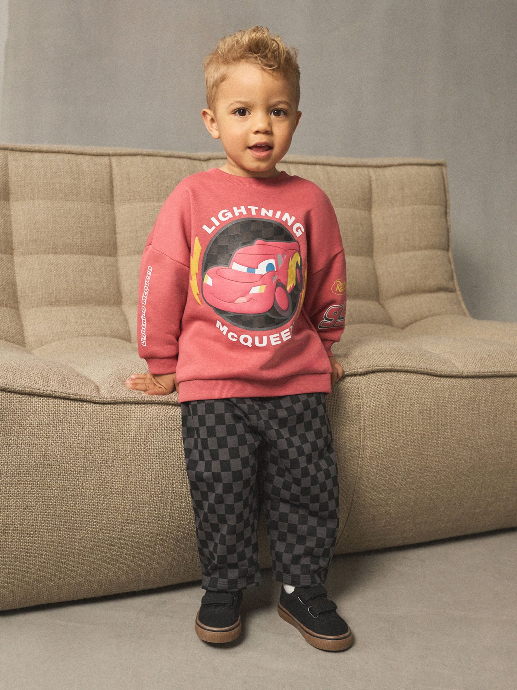 Rood antracietkleurig - Cars set van sweatshirt met ronde hals en joggingbroek (9mnd -8jr)