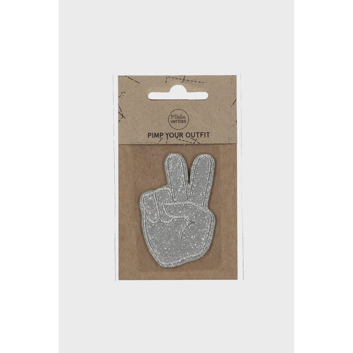 Atelier Veritas-Patch met glitterhand 6,5x4,5cm