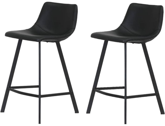 CONCEPT1 - Tabouret de bar Lot de 2 T. Mana noir PU (plan)