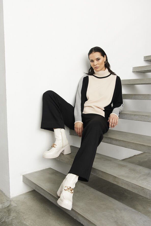 Micha BB Jumper_ BB Cosy Block Knit Beige/blac