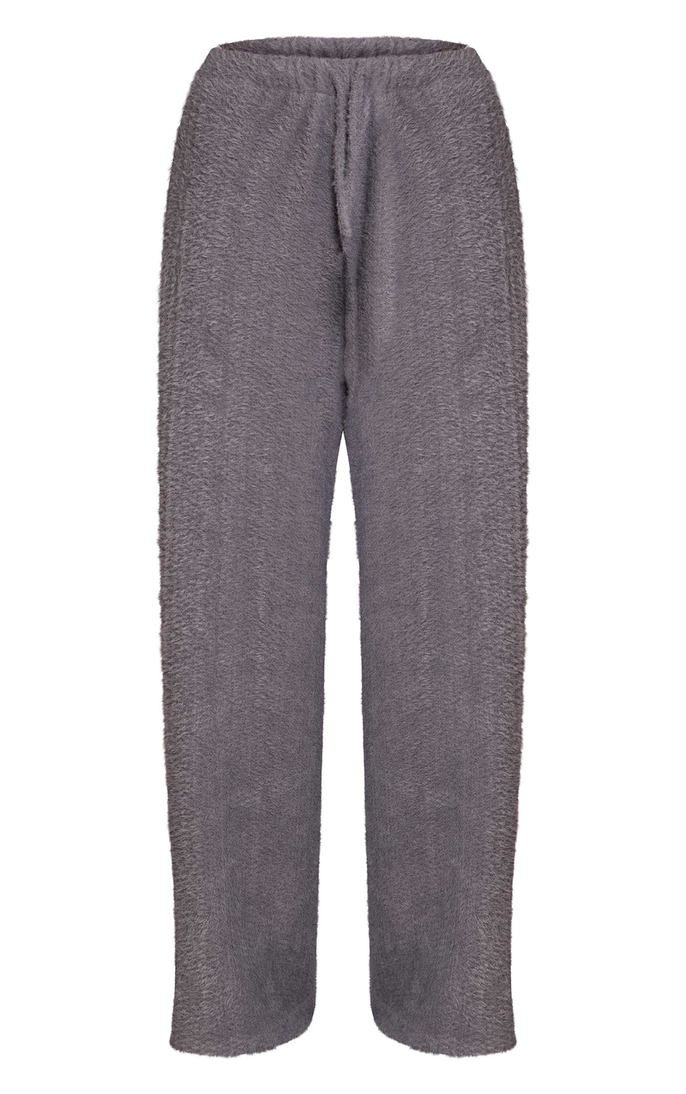 Gris Pantalon Large Texturé À Cordon De Serrage Ensemble Coordonné