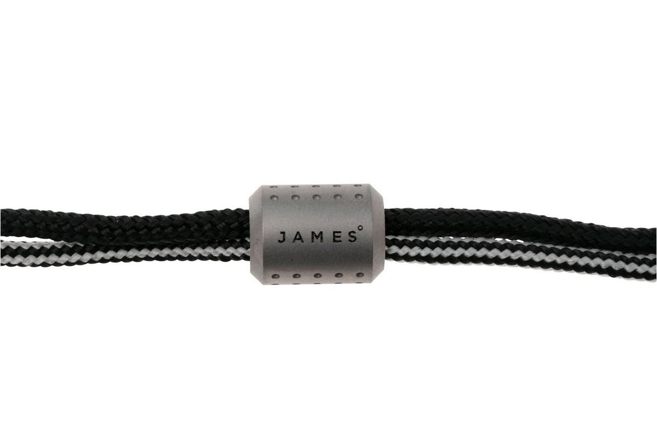 The James Brand The Alder ES215969-10 Grey Titanium, Black/BW, paracord lanyard met bead