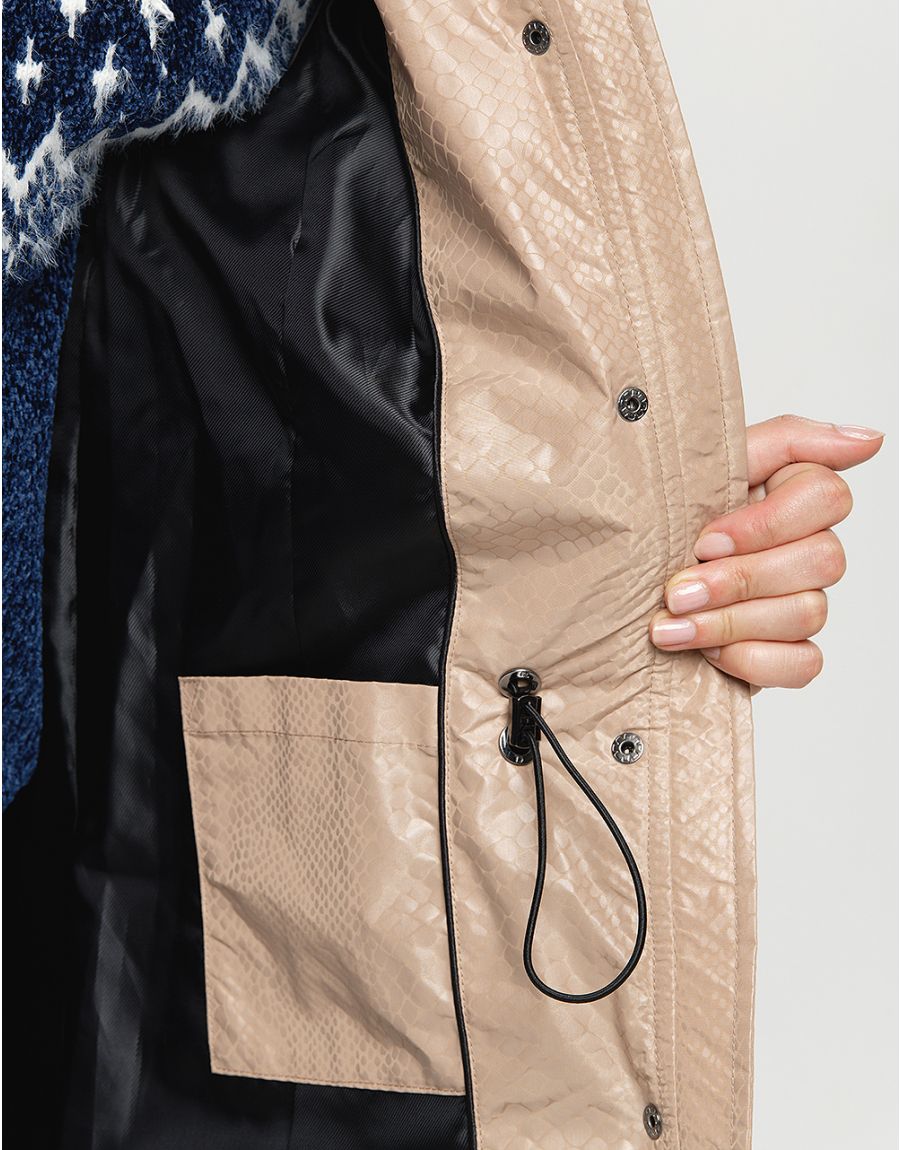 Doudoune beige imprimé