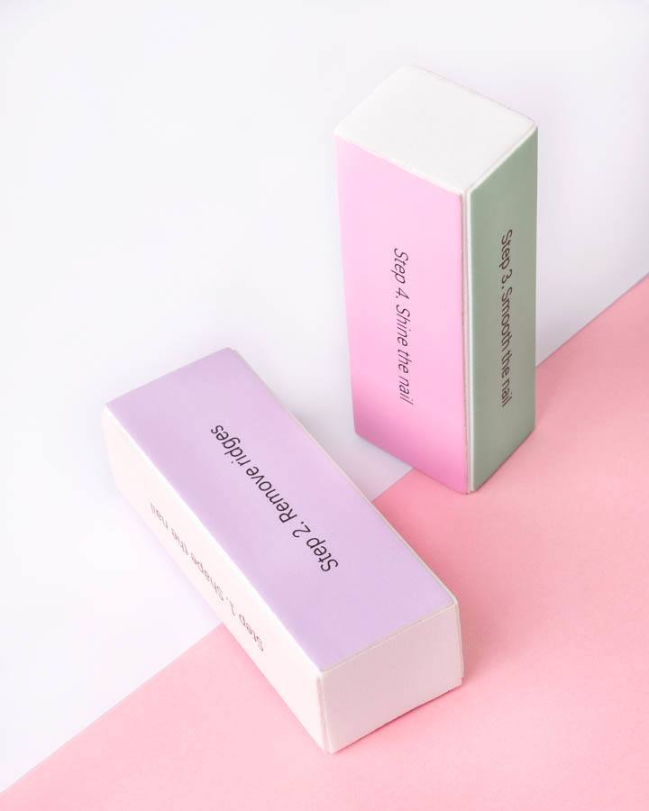Brushworks Nail Buffing Block Pastel 2pcs