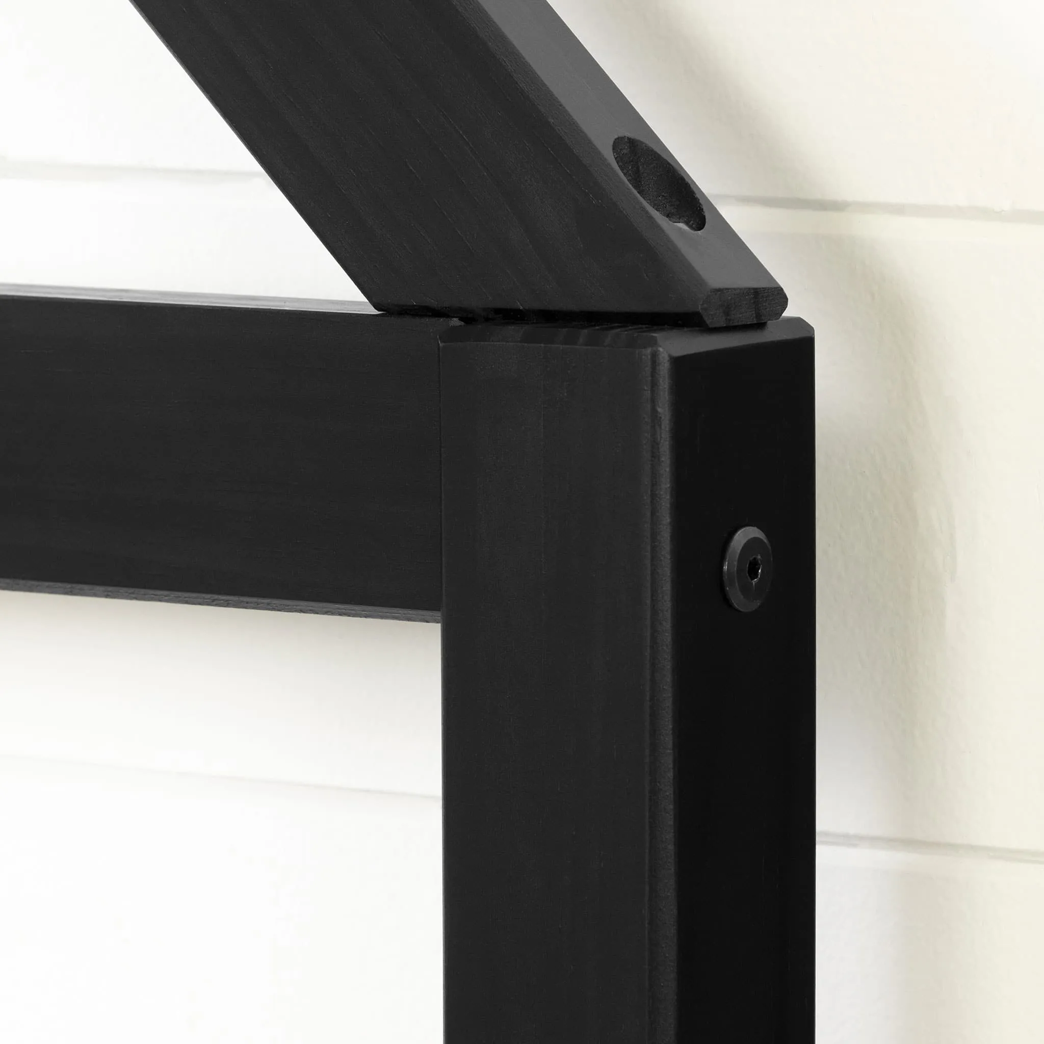 South Shore Lit avec Tête de Lit Maison Sweedi - Noir Mat