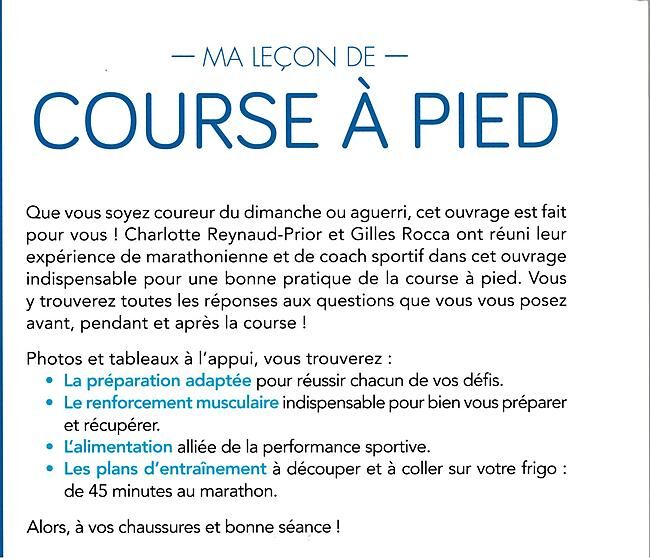 LES PRESSES D'ILE DE FRANCE - MA LECON DE COURSE A PIED