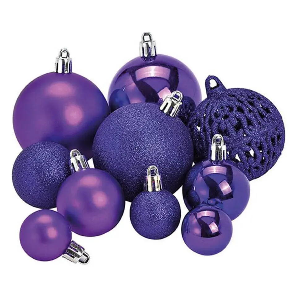 Kerstballen - 100 stuks - paars - kunststof - 3-4-6 cm