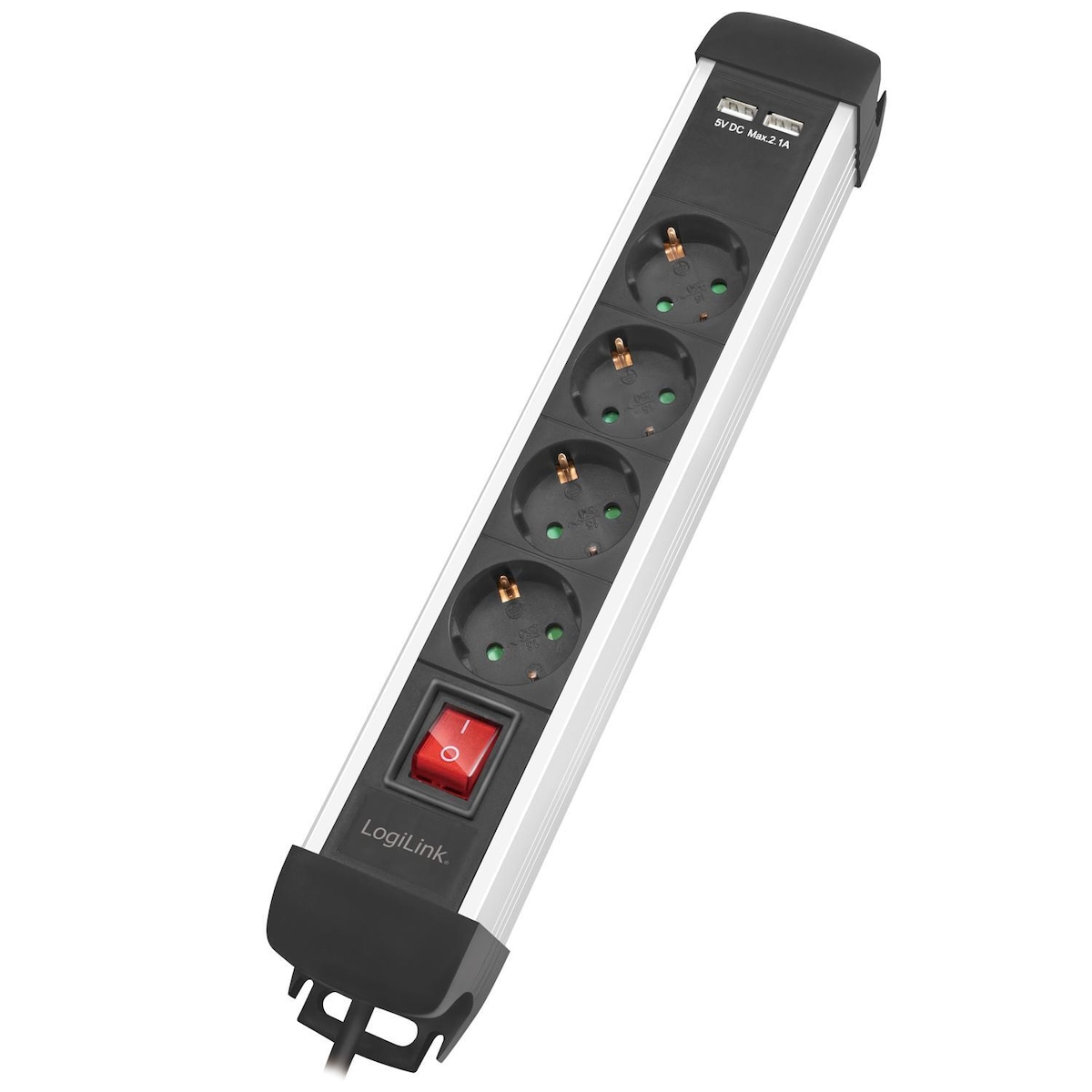 Grenkontakt 4-veis 2xUSB-bryter 1,5 m monterbar