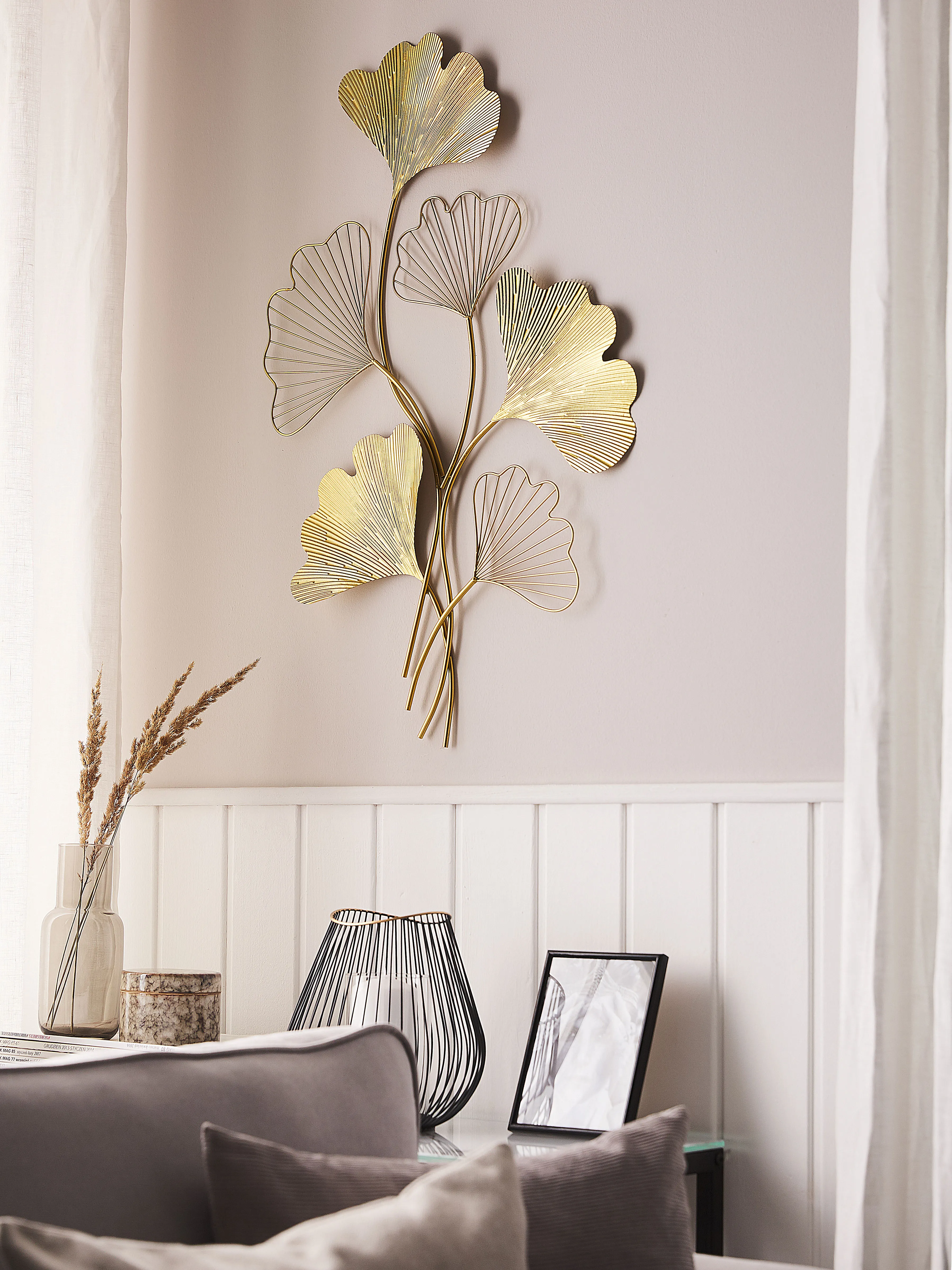 Wanddecoratie Bloem INDIUM Metaal 79 cm Goud