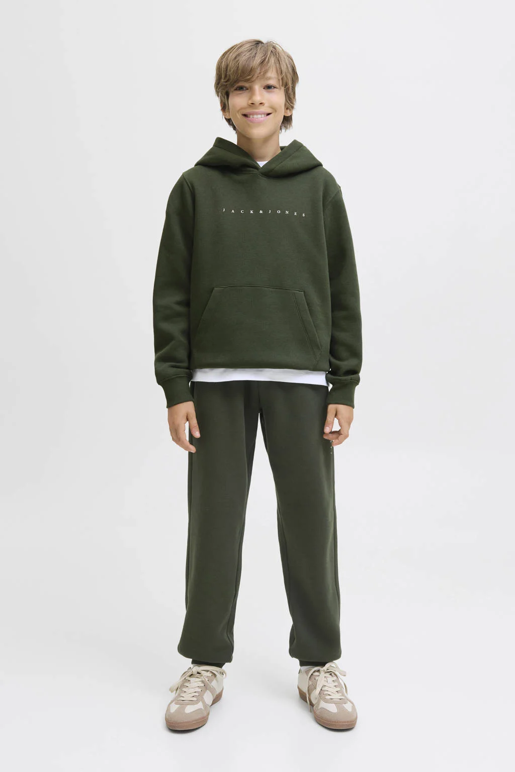 JACK & JONES JUNIOR hoodie donkergroen