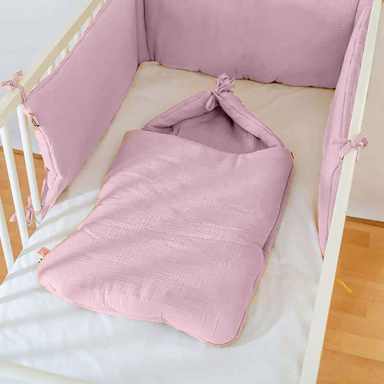 Papate Nid d'Ange en Coton Bio rose - 75x75 cm