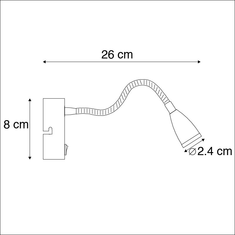 Moderne flexibele wandlamp zwart LED - Flex