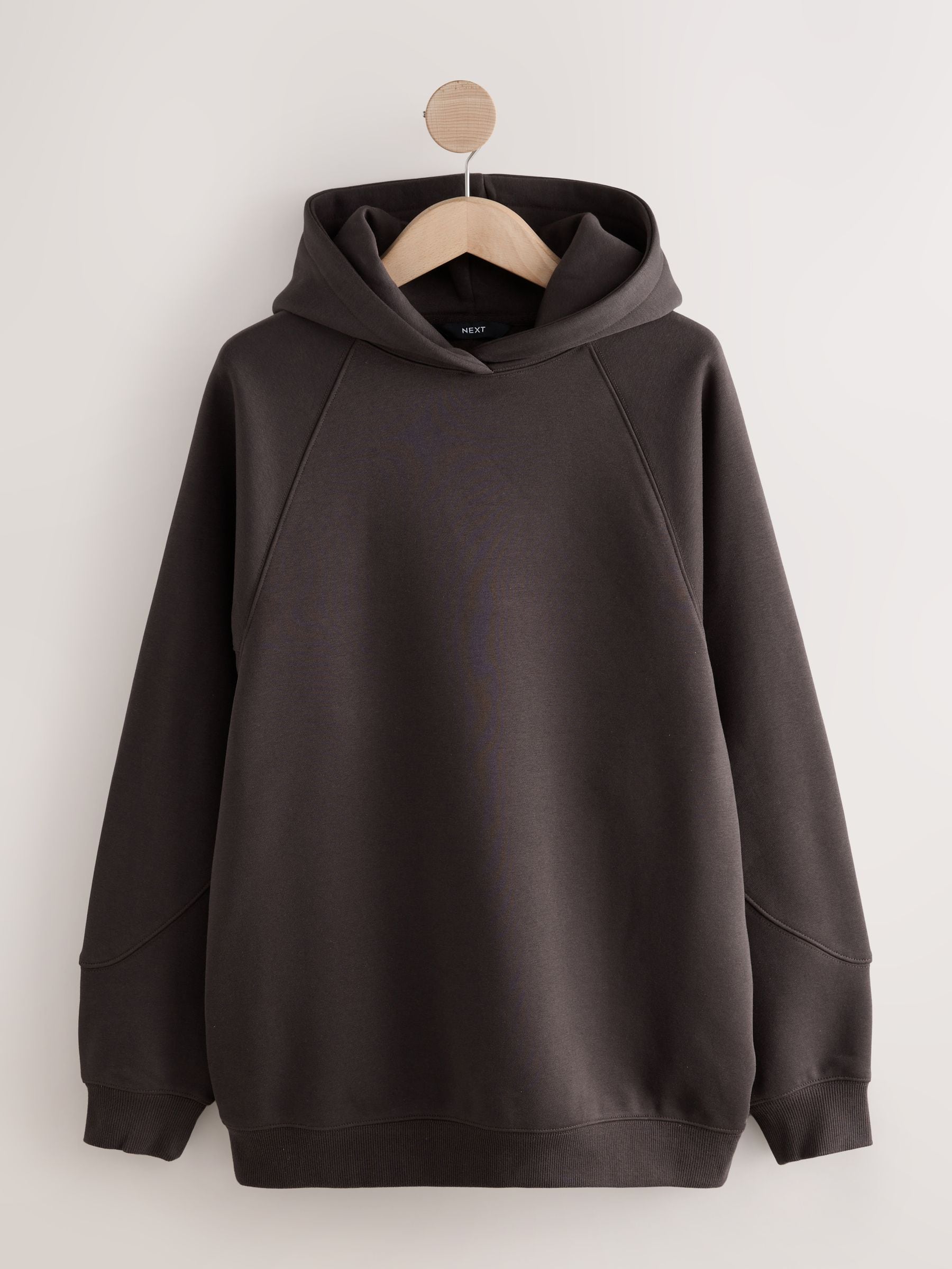 Chocoladebruin - Relaxed Fit Heavyweight Longline Hoodie