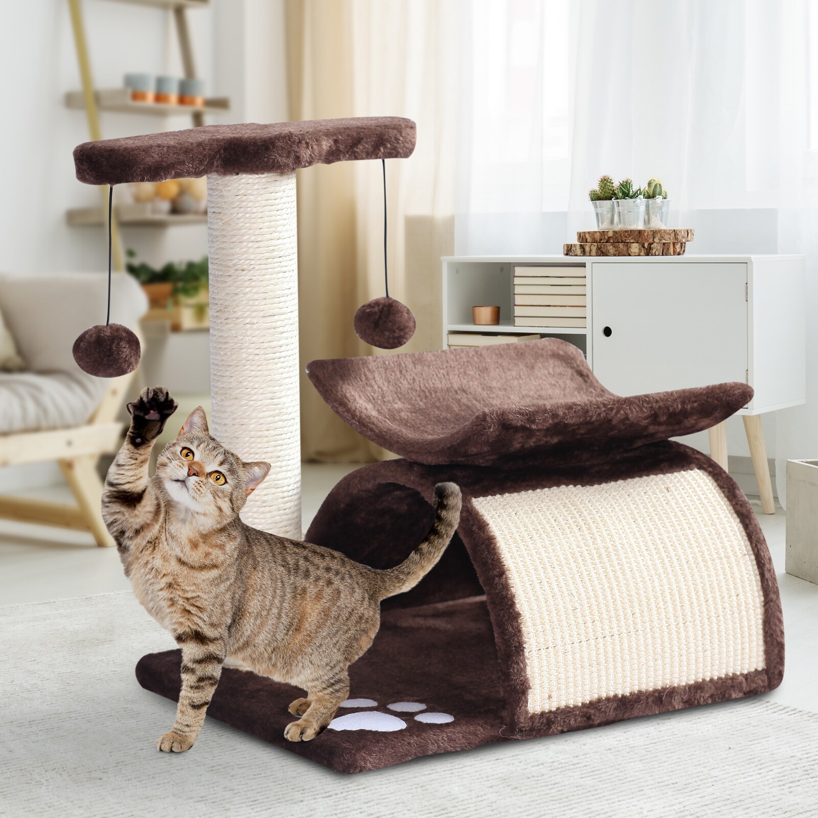 PawHut Katzenkratzbaum mit Ball 40 x 30 x 43 cm (LxBxH)