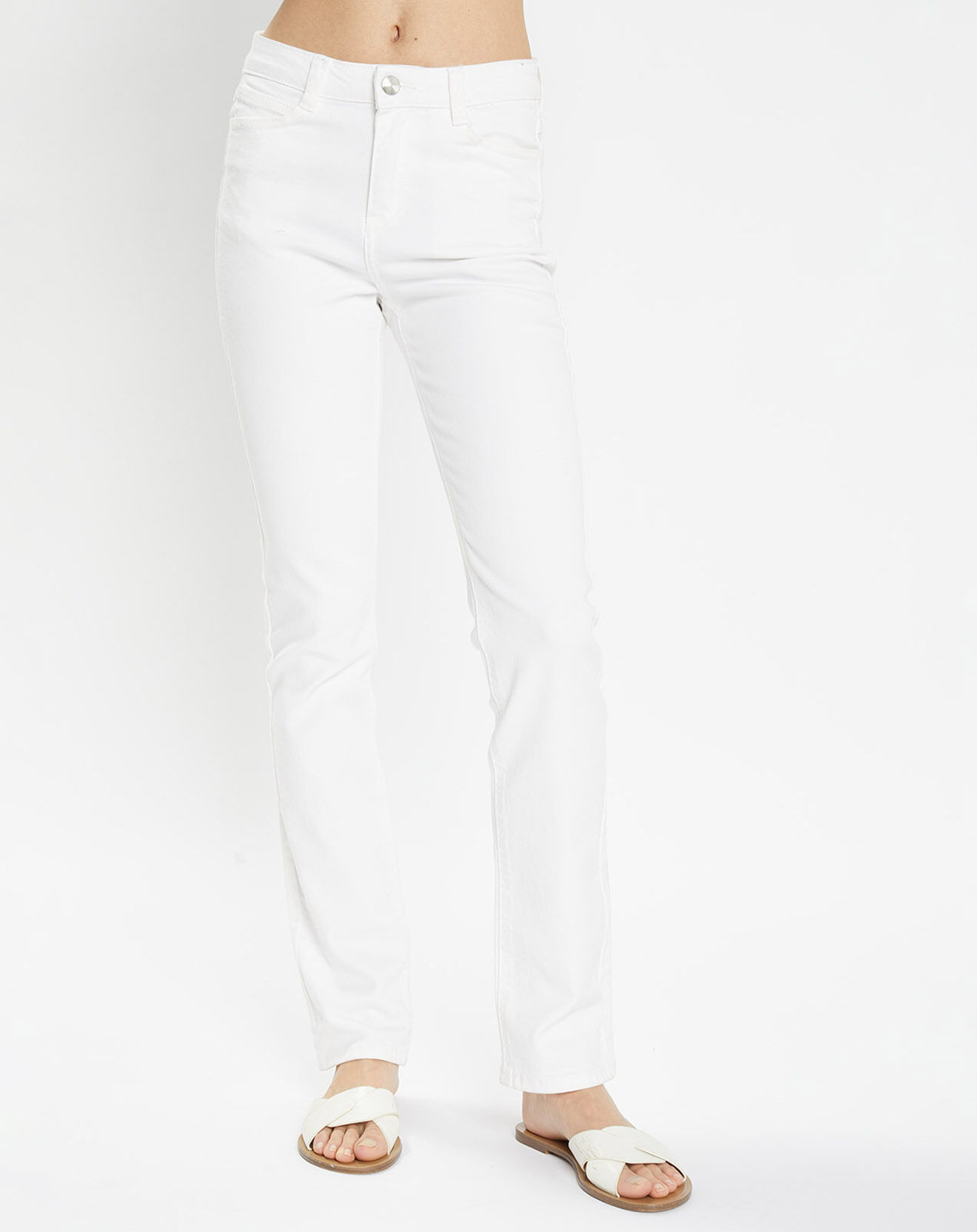 Galeries Lafayette Jean en Coton Bio Lregular blanc