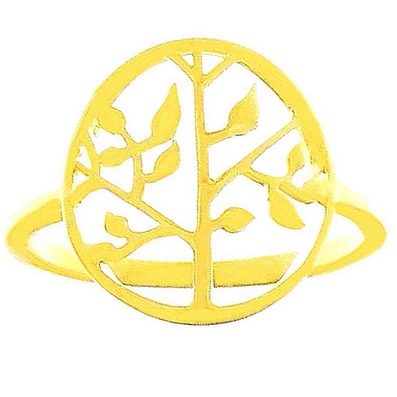Bague femme enfant arbre de vie taille 54 en plaqué or EN44 1,5cm