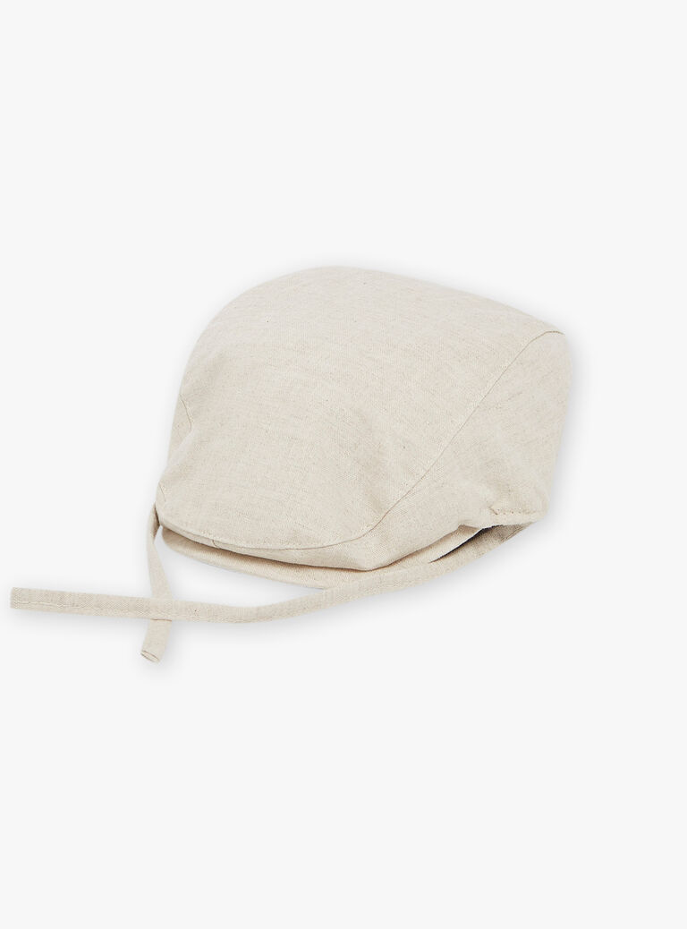 Béret beige en lin
