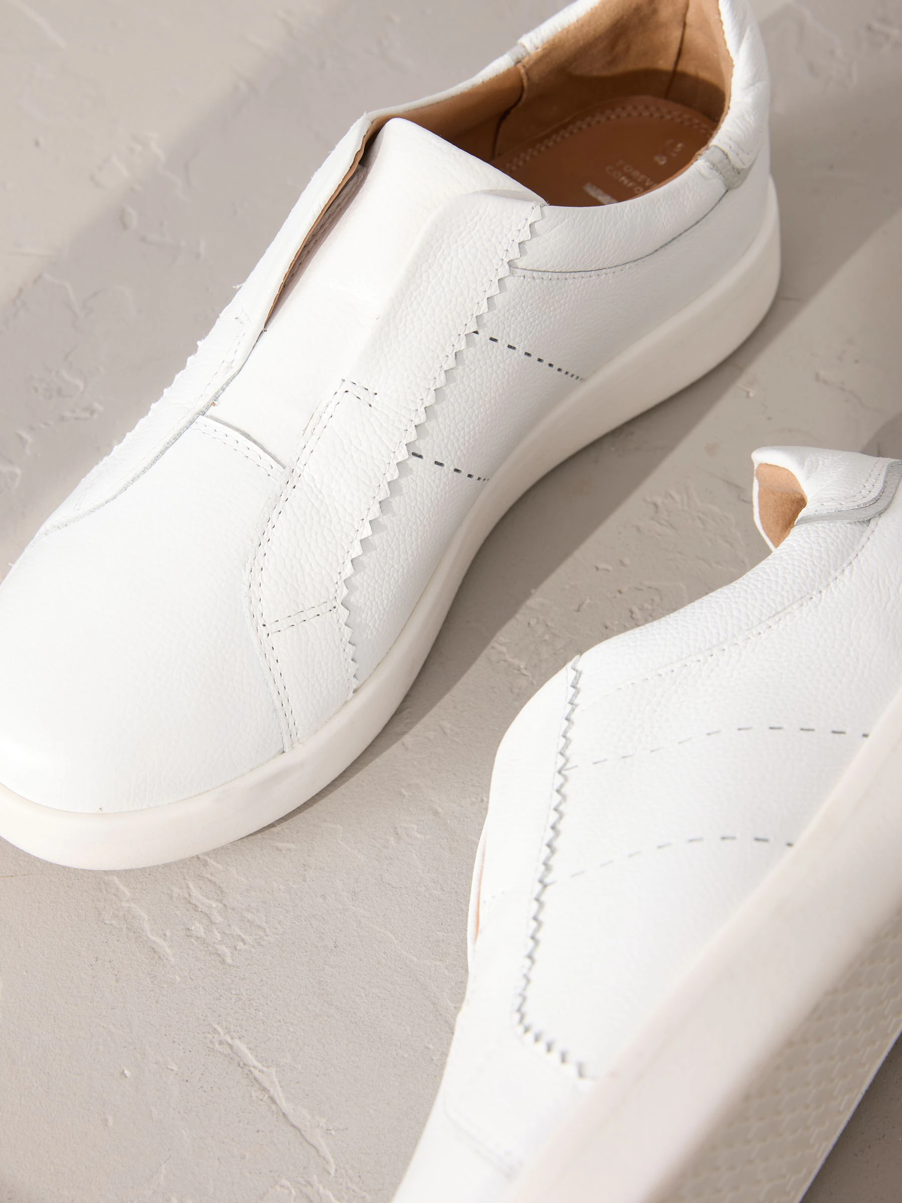 Wit - Signature Premium Leather Laceless Slip-On Trainers