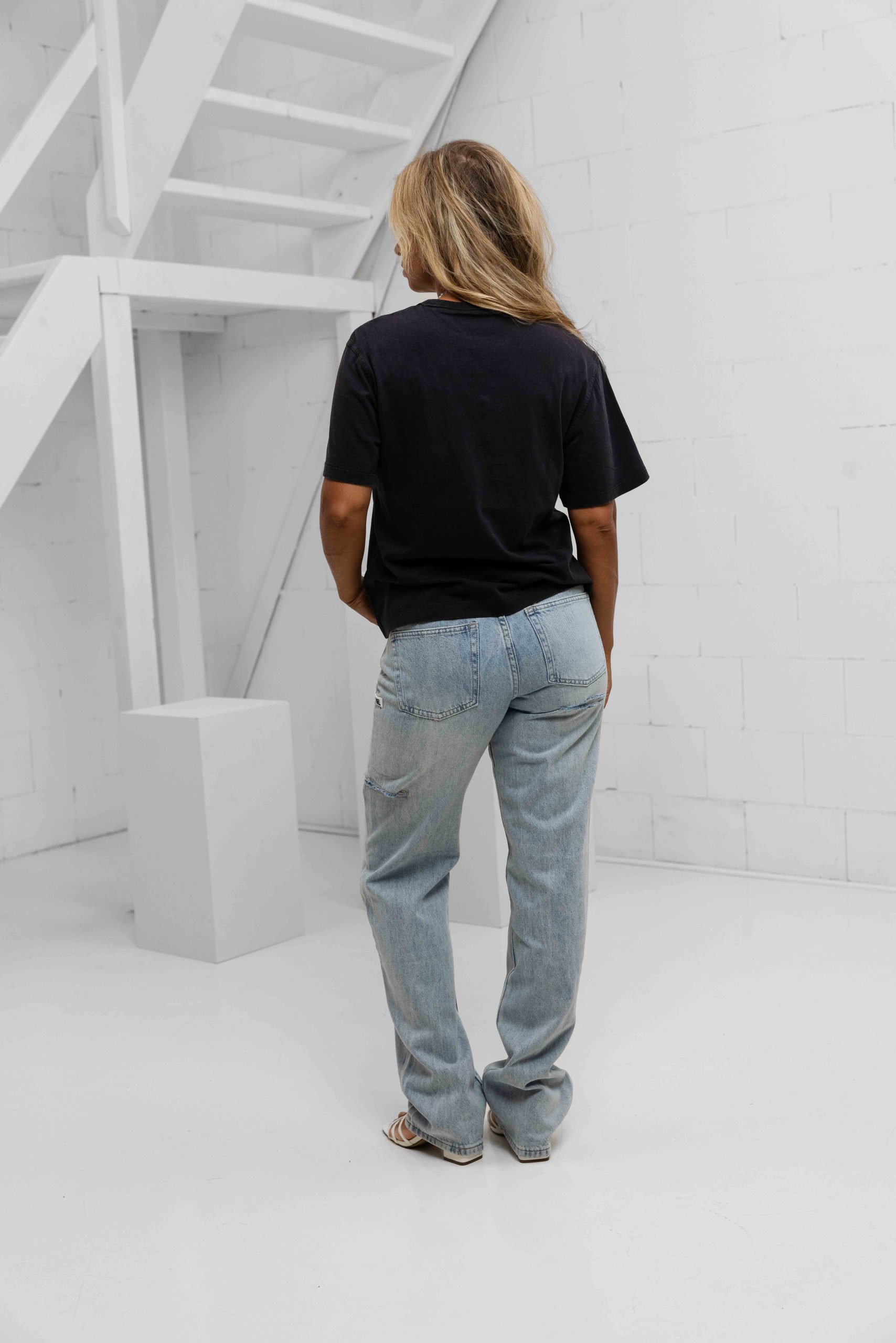 Guess Palm Print Washed T-Shirt Dames Donkergrijs