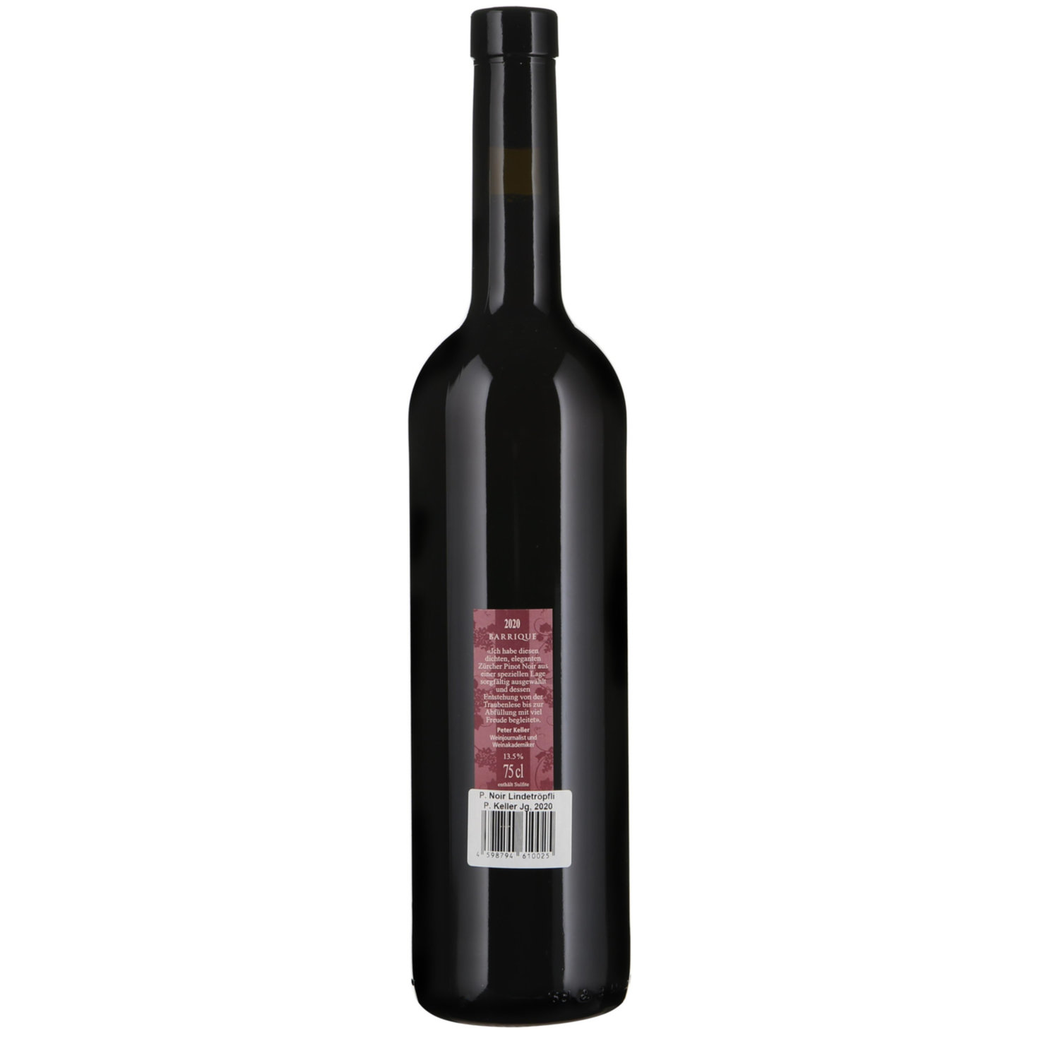 Zürich AOC Pinot Noir Weingut Lindetröpfli Edition Peter Keller -75cl