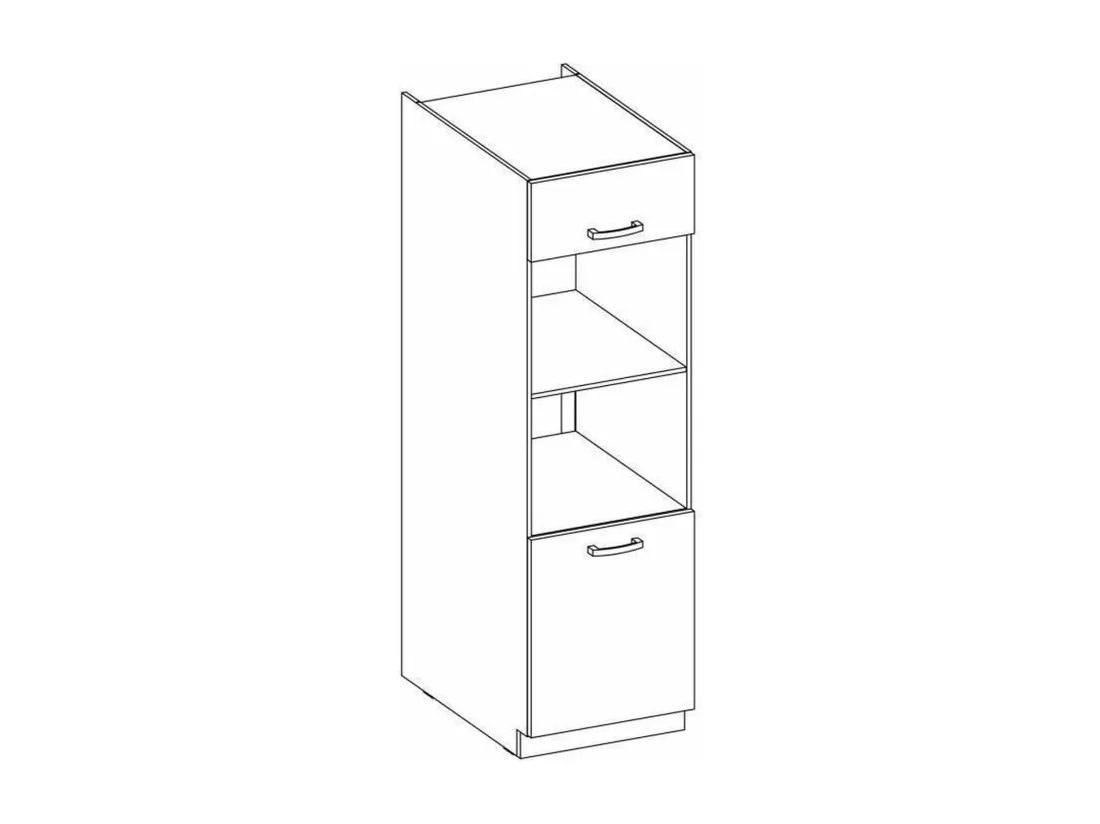 Meuble colonne four 2 portes battantes - chêne sonoma - 60 x 57 x 210 cm - LASSEN