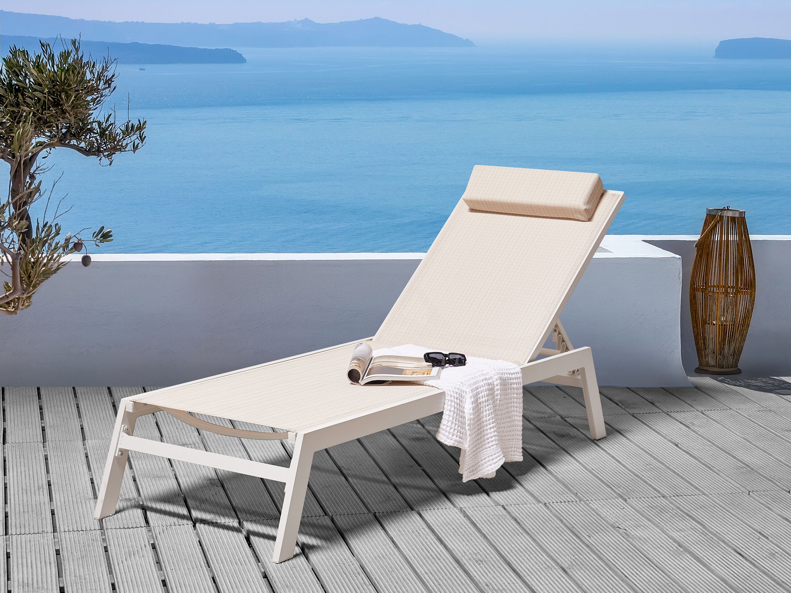 Beliani - CATANIA II  - Ligstoel - Beige - Aluminium