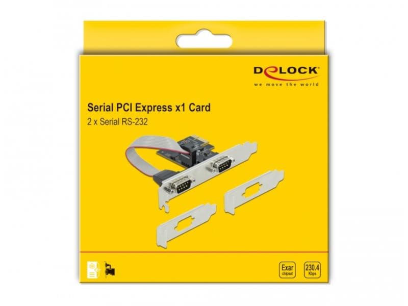 Delock PCI-Express-Karte 90001 2x Seriell / RS-232 PCIe-Schnittstellenerweiterungskarte: 2x RS-232