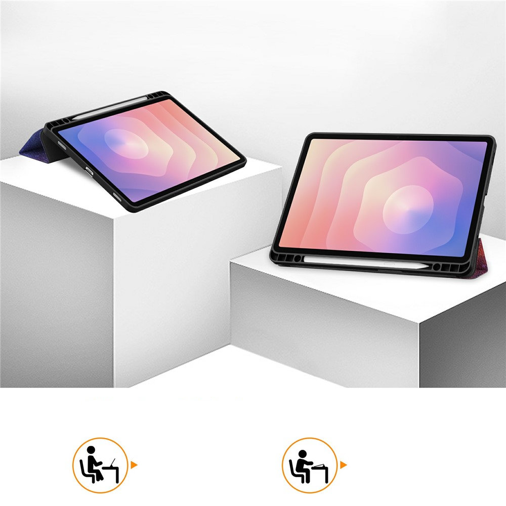 Samsung Galaxy Tab S11 Leder Tasche Smart Cover Schutzhülle   S-Pen Halterung - Galaxie