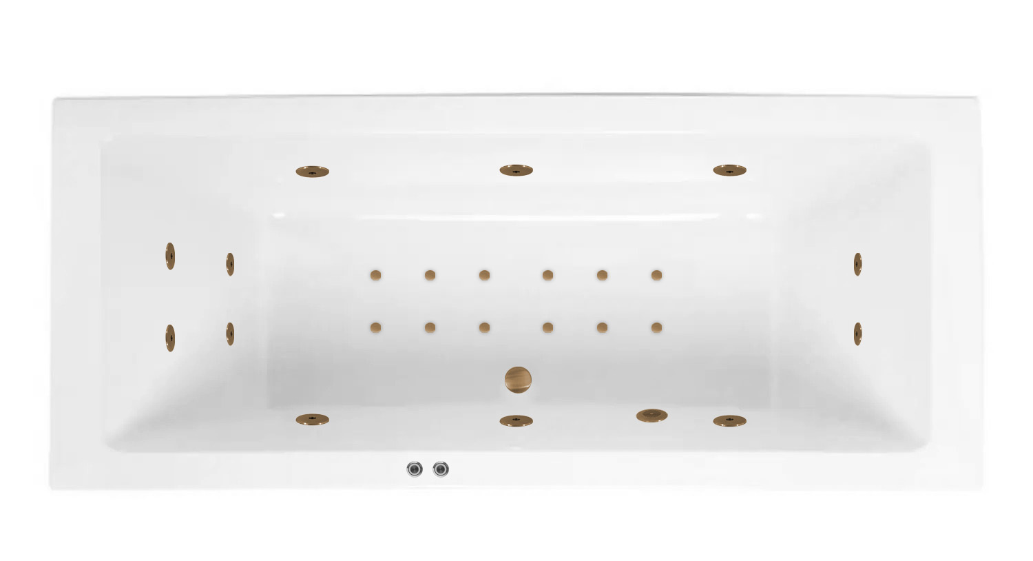Lambini Designs Cube bubbelbad 190x90cm elektronisch met 6 4 2 hydrojets en 12 aerojets goud