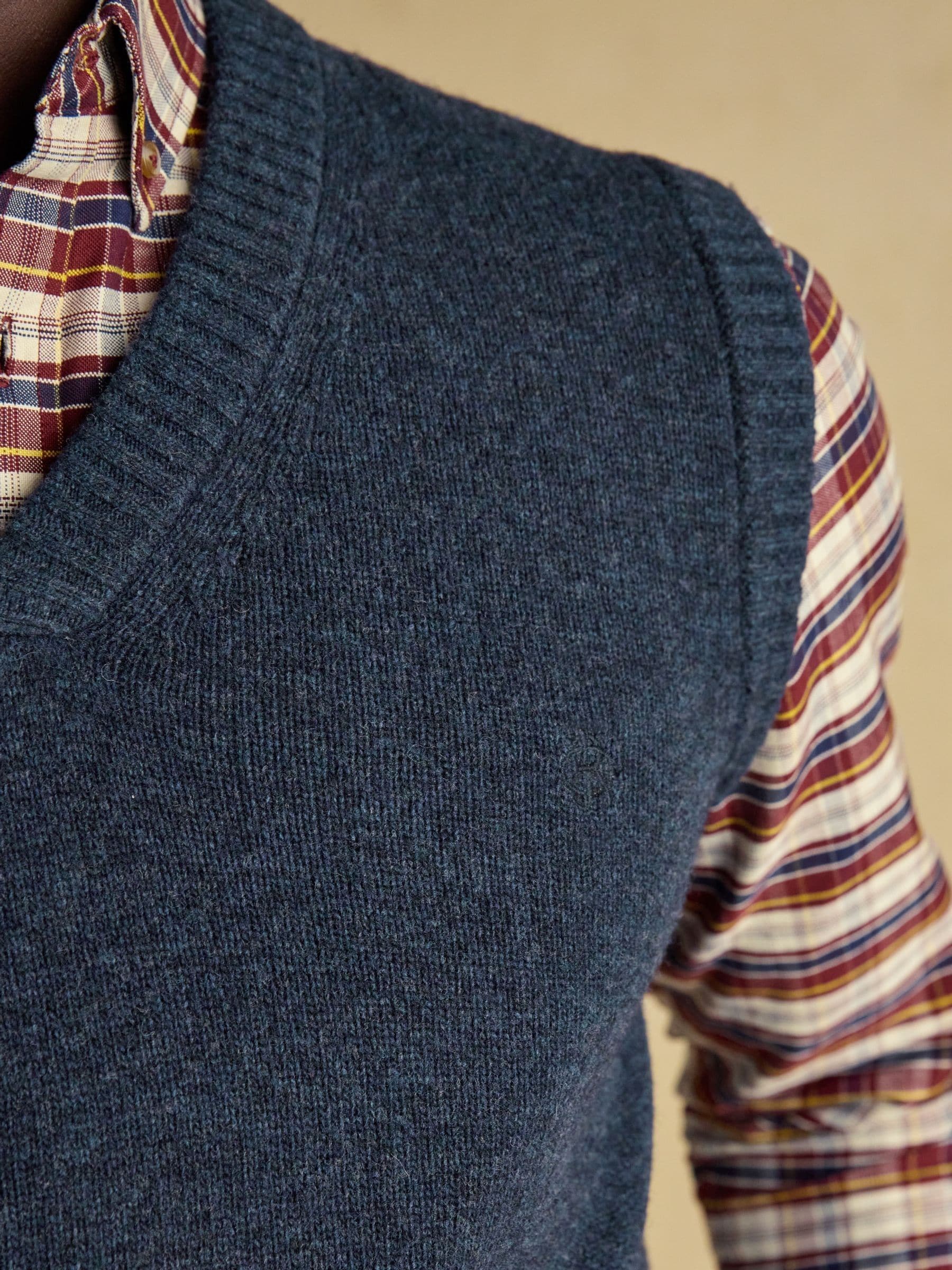 Marineblauw - Joules Highland Wool-Rich Knitted Tank Top