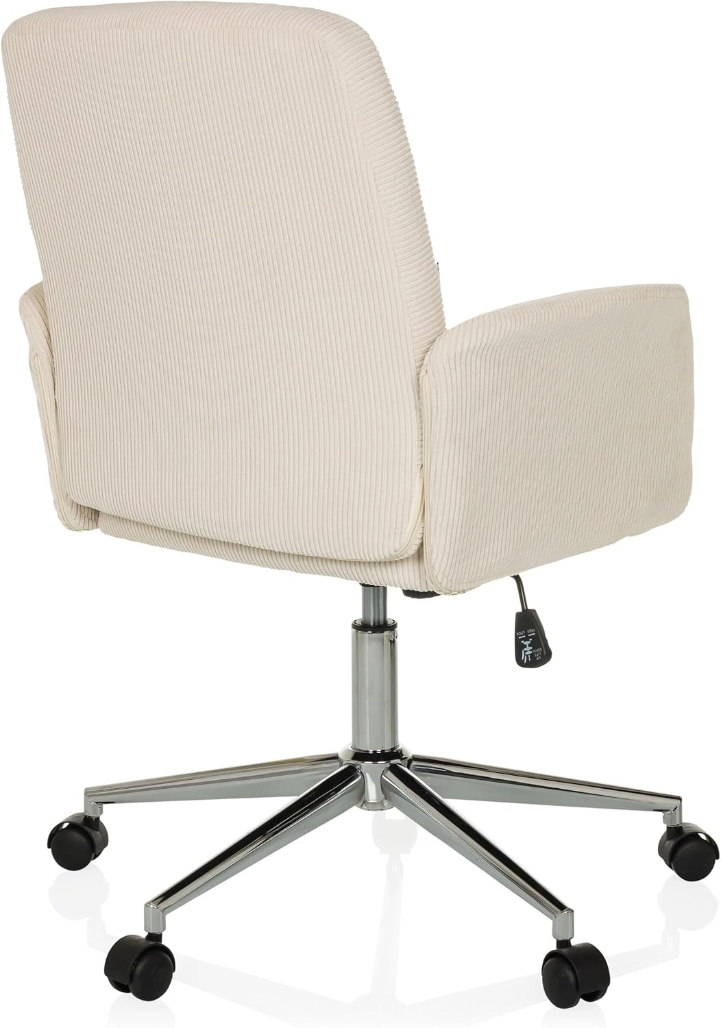hjh OFFICE Homeoffice Stuhl gepolstert mit Cord-Optik SOLAO Cord Schreibtischstuhl Drehstuhl mit Rollen höhenverstellbar, Beige