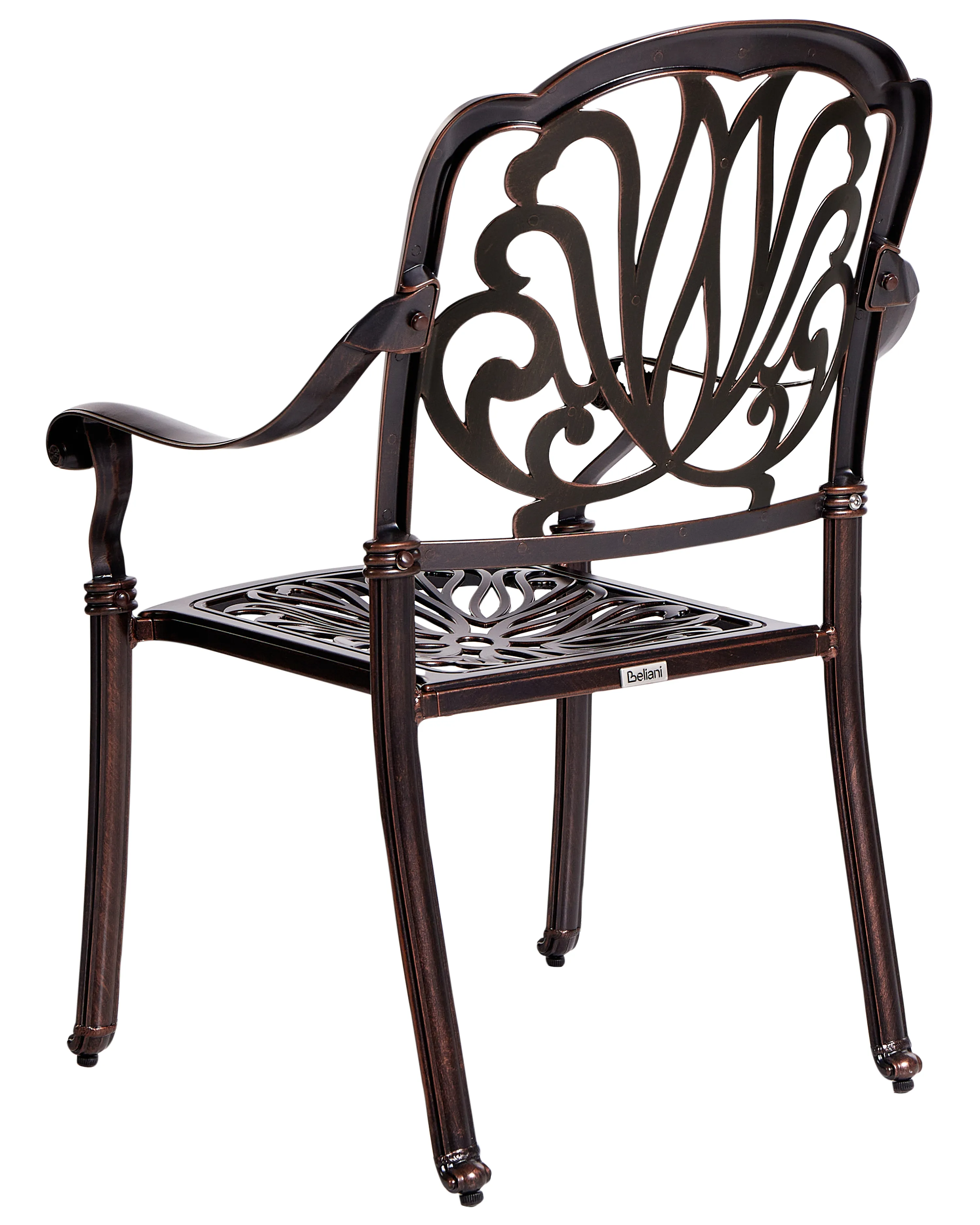 Set van 4 stoelen met zitkussen ANCONA Metaal Donkerbruin