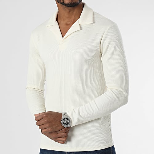 Polo Manches Longues Beige Clair